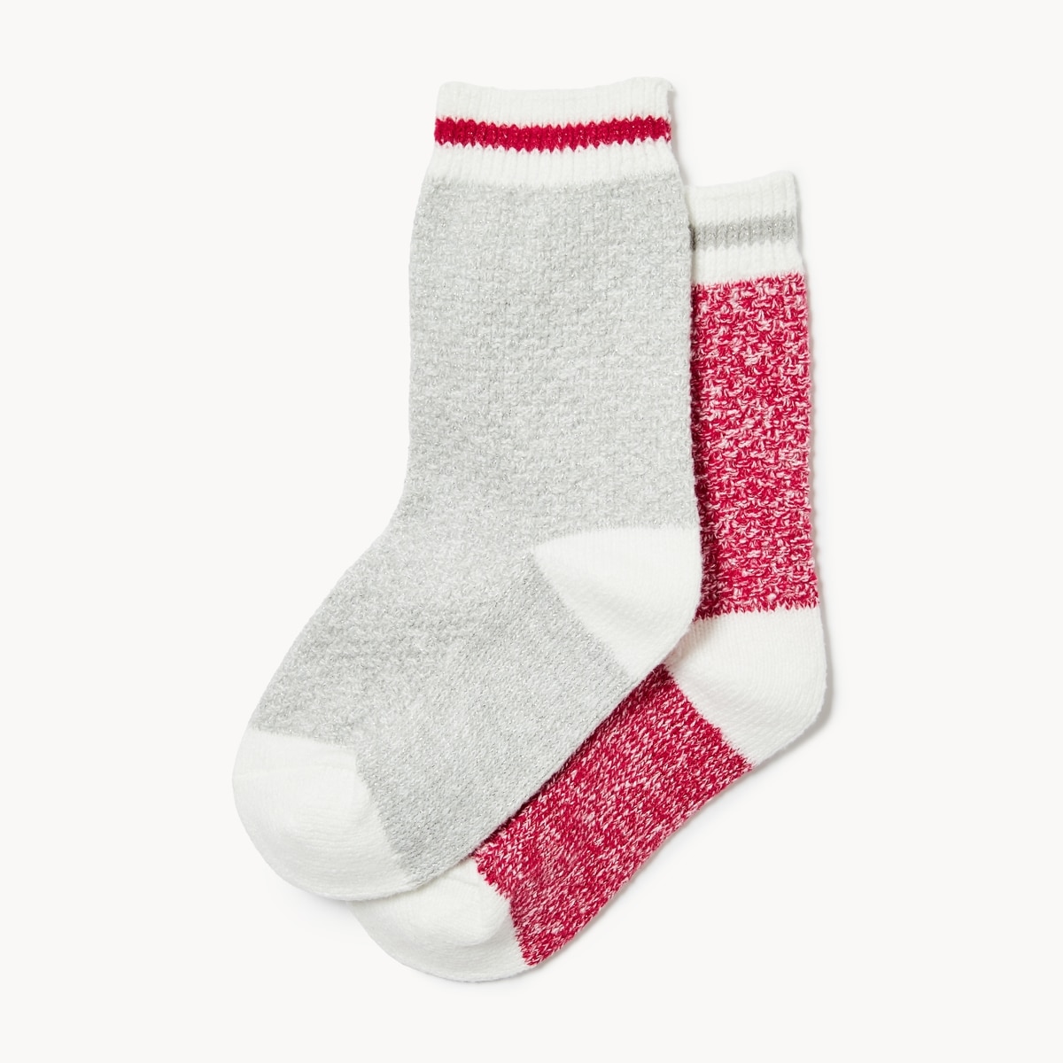 Ens. 2paires de chaussettes tube paisses, filles