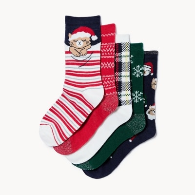 Kid Girls' 5-Pack Crew Socks - Multi