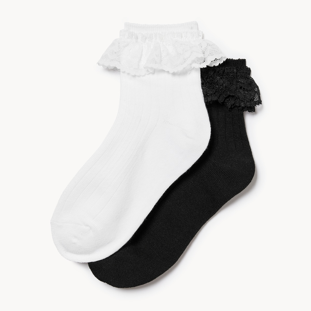 Ens. de 2paires de chaussettes mi-hautes, filles