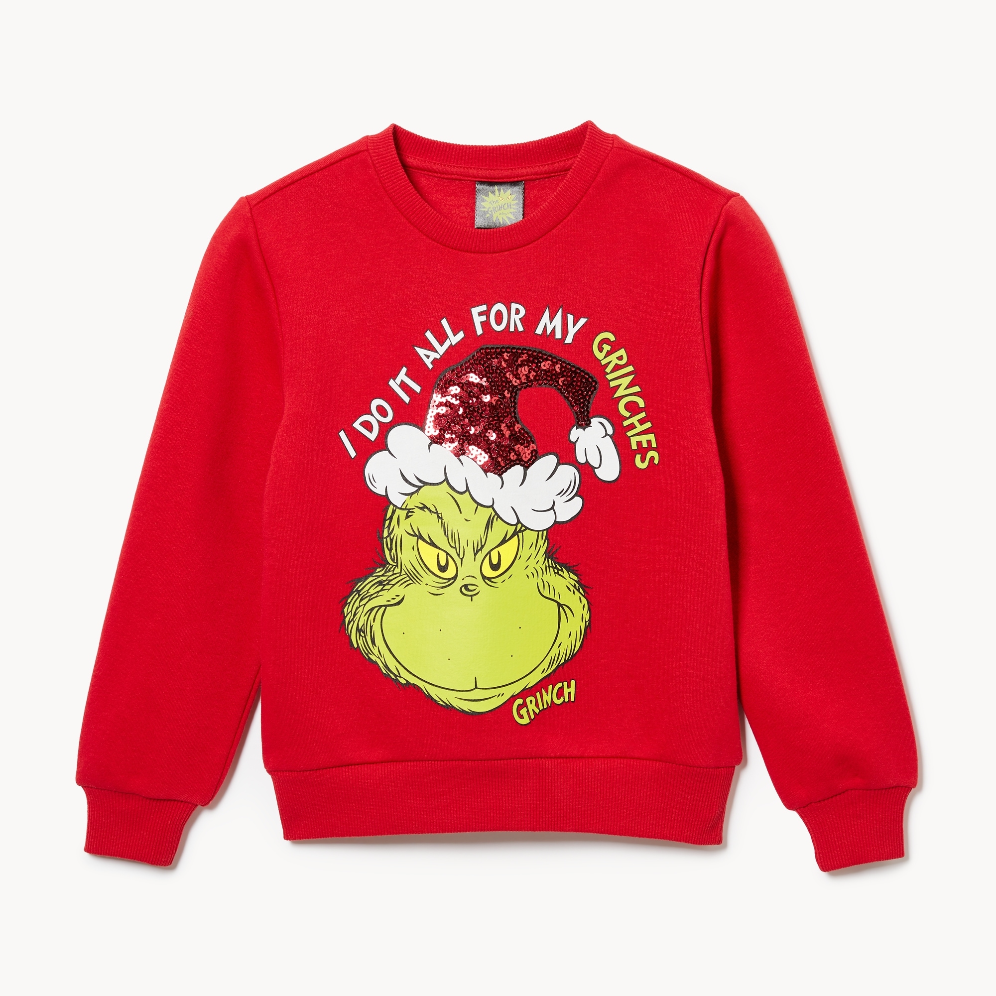 Kid Girls' Grinch Festive Graphic Sweatshirt - Main Image