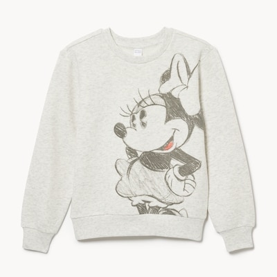 Kid Girls' Disney Minnie Mouse Graphic Sweatshirt - Light Oat Mix