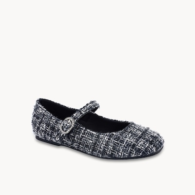 Kid Girls' Textured Ballet Flats - Black