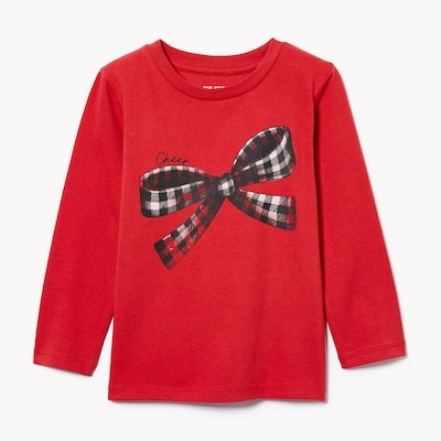 Haut imprimé à manches longues pour tout-petits - Rouge