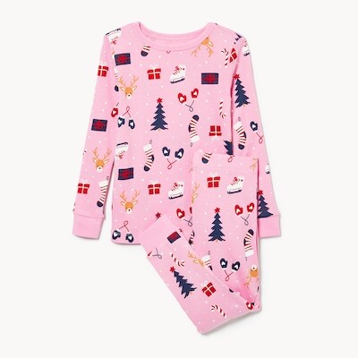 Ensemble pyjama des Fêtes pour petites filles - Rose