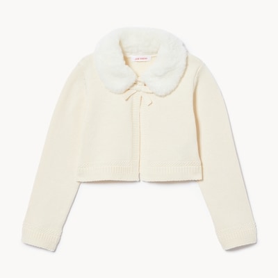 Cardigan en tricot des Fêtes pour petites filles - Blanc Cassé