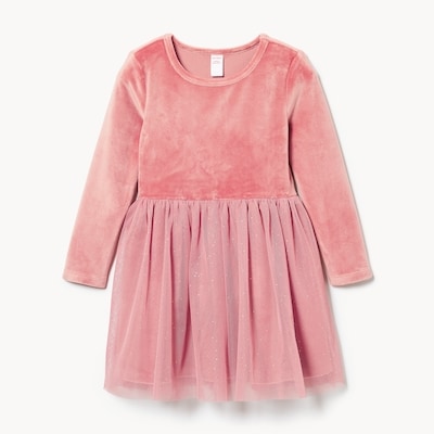 Toddler Girls' Velour Tutu Dress - Dusty Rose