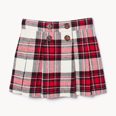 Toddler Girls' Tartan Skirt - Off White