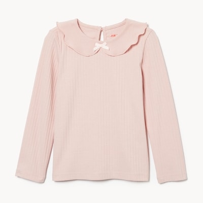 Toddler Girls' Peter Pan Collar Top - Dark Peach