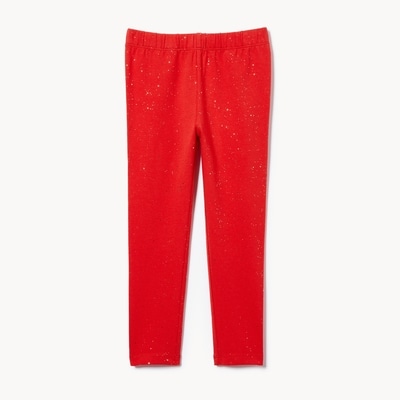 Legging scintillant pour petites filles - Rouge