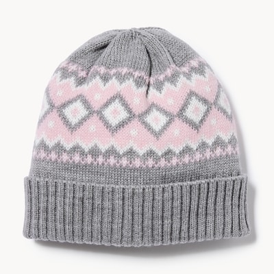 Tuque en jersey jacquard pour petites filles - Mélange De Gris Pâle