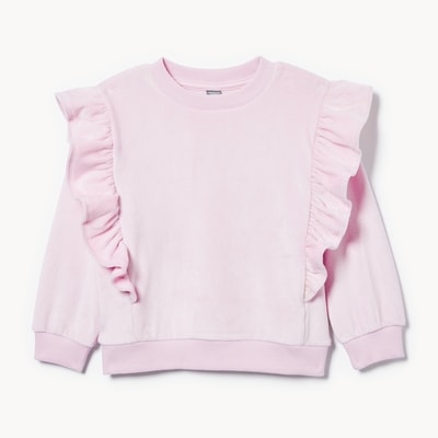 Chandail sport en velours rasé pour petites filles - Lilas pâle