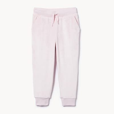 Pantalon jogging sport en velours, petites filles - Lilas pâle