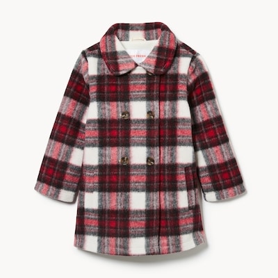 Joe Fresh Manteau écossais en laine melton, petites filles 1 ea, 39,00 $/1ch