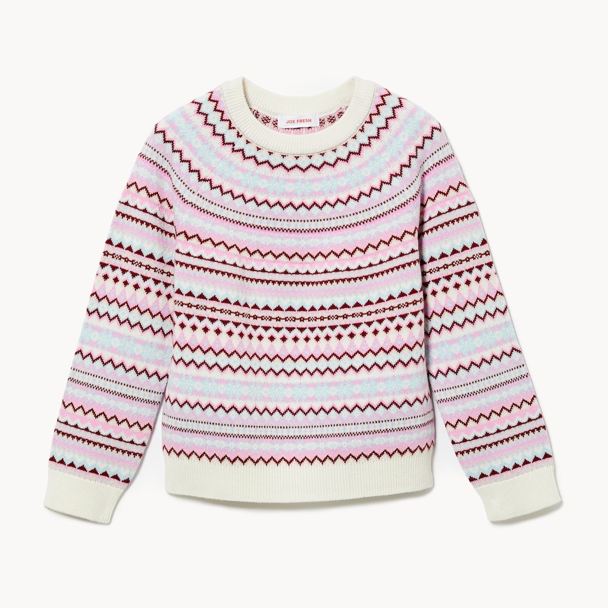 Chandail en tricot jacquard pour petites filles
