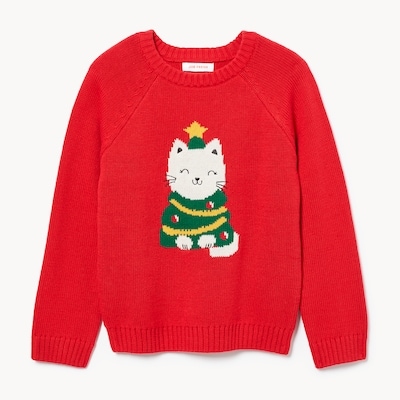 Chandail en molleton imprimé pour petites filles - Rouge