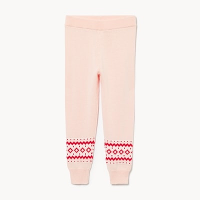 Toddler Girls' Fair Isle Sweater Legging - Dark Peach