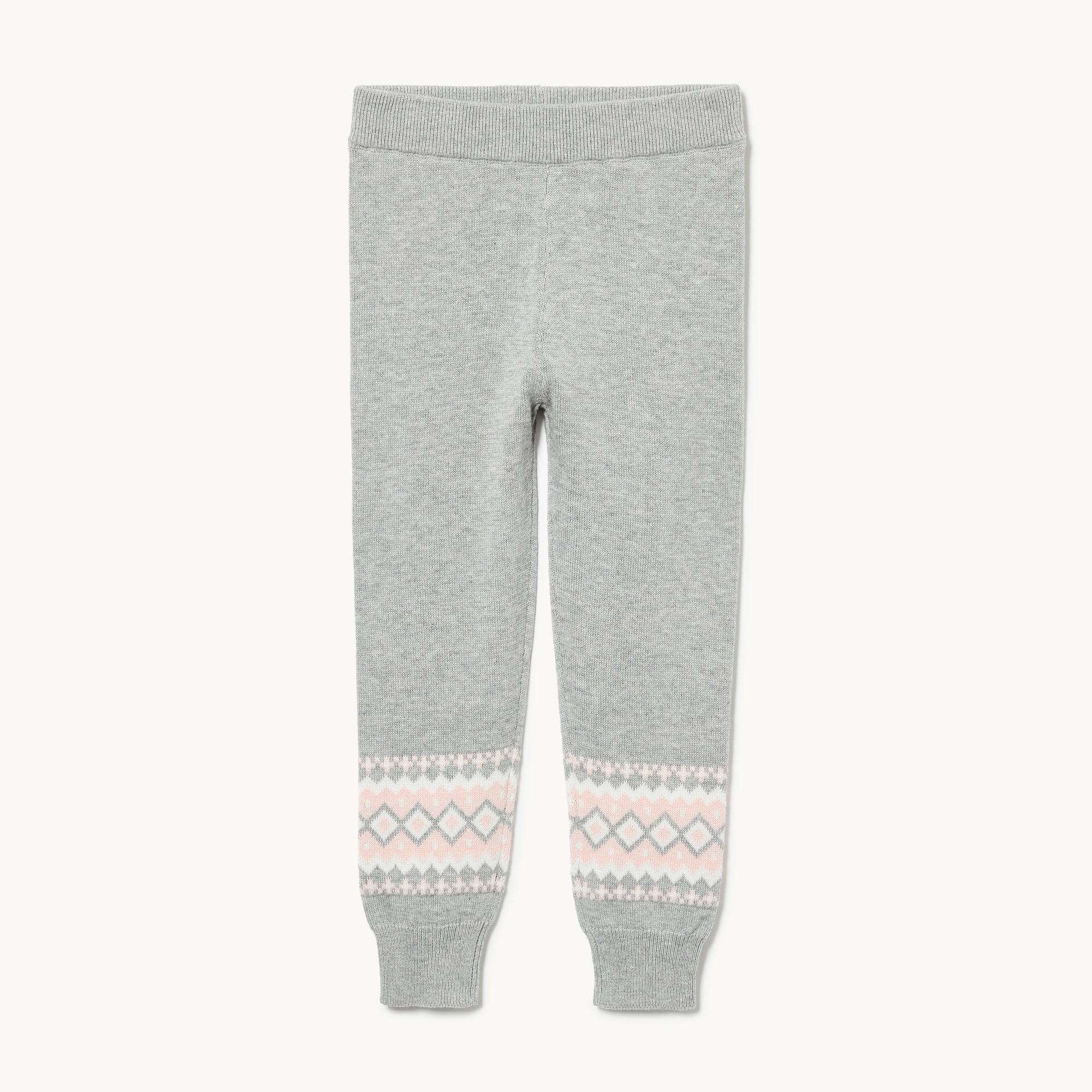 Toddler Girls' Fair Isle Sweater Legging in Light Grey Mix from