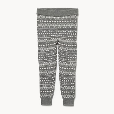 Toddler Girls' Fair Isle Sweater Legging - Dark Grey Mix