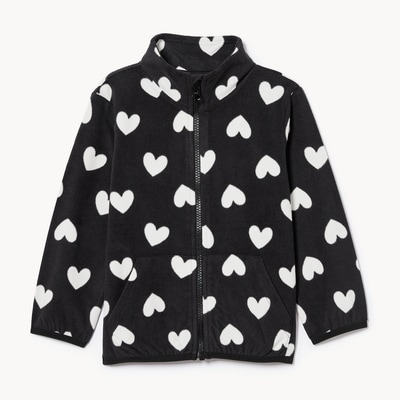 Toddler Printed Microfleece Jacket - JF Black