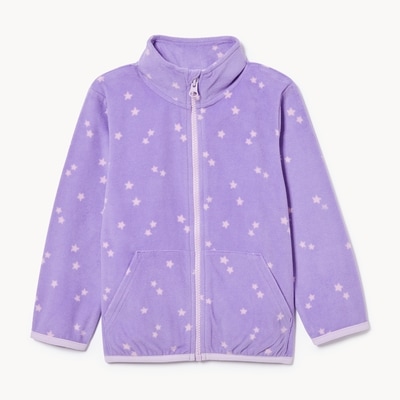 Toddler Printed Microfleece Jacket - Purple