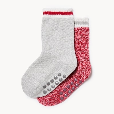 Toddler Girls' 2-Pack Heavyweight Crew Socks - Red