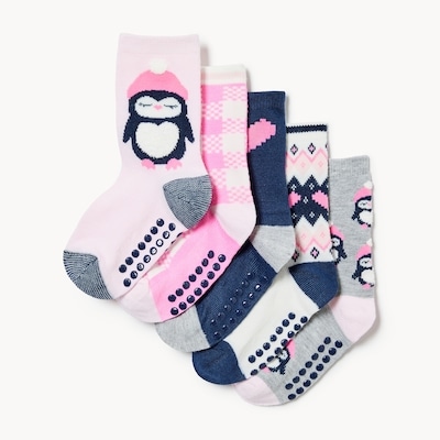 Toddler Girls' 5-Pack Crew Socks - Navy