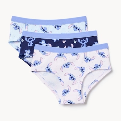 Ens. de 3 culottes garçonne Stitch, petites filles - Bleu