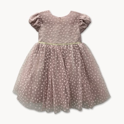 Robe à cœurs Blueberi Boulevard, petites filles - Rose Cendré