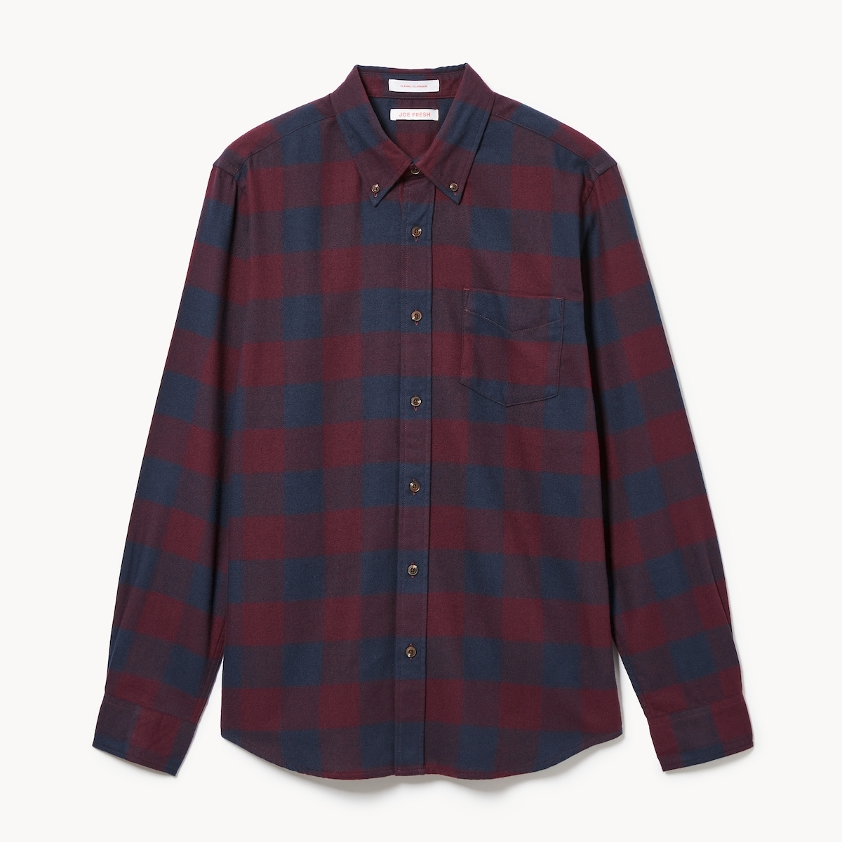 Men's Midweight Flannel Button-Down - Burgundy