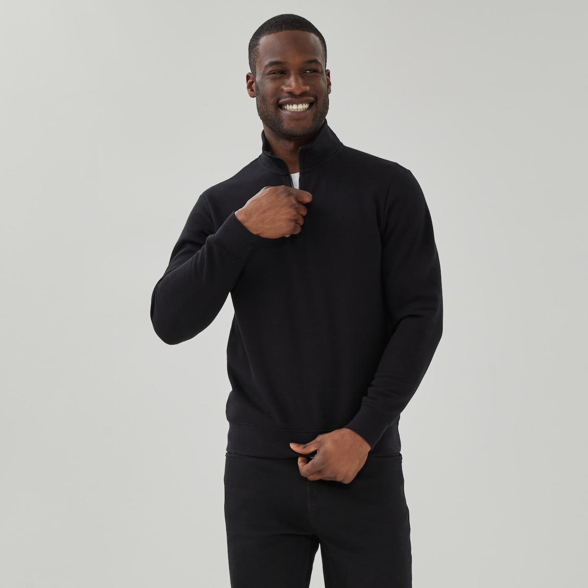 Men's Quarter-Zip Sweatshirt - Black