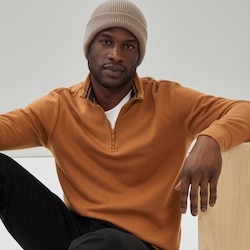 Joe Fresh Chandail en molleton à fermeture éclair un quart 1 ea, 39,00 $/1ch