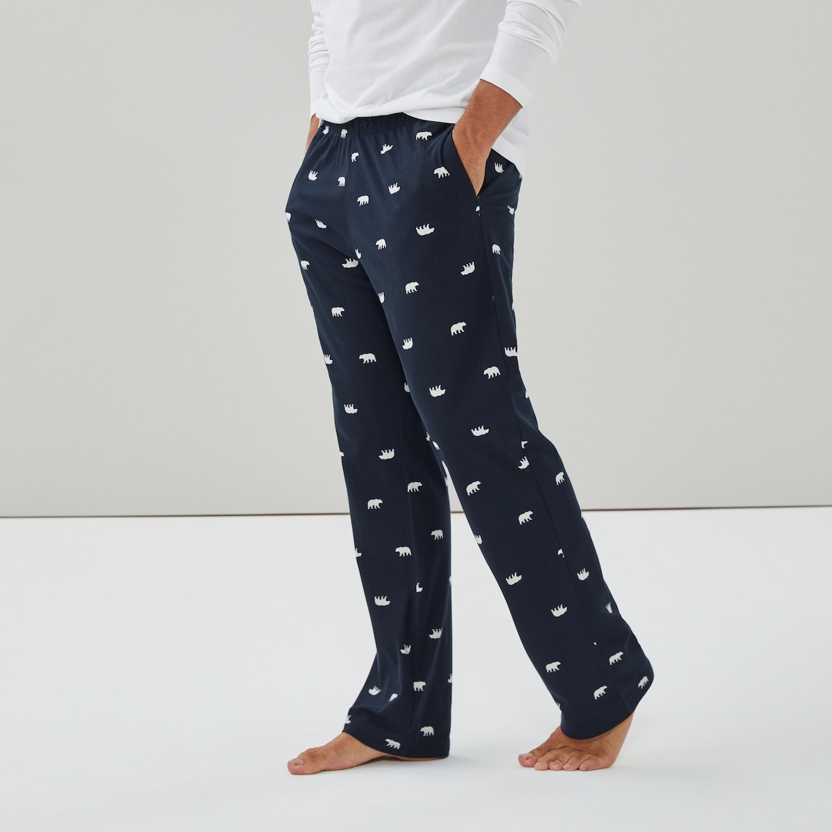 Men's Printed Flannel Sleep Pant - Navy
