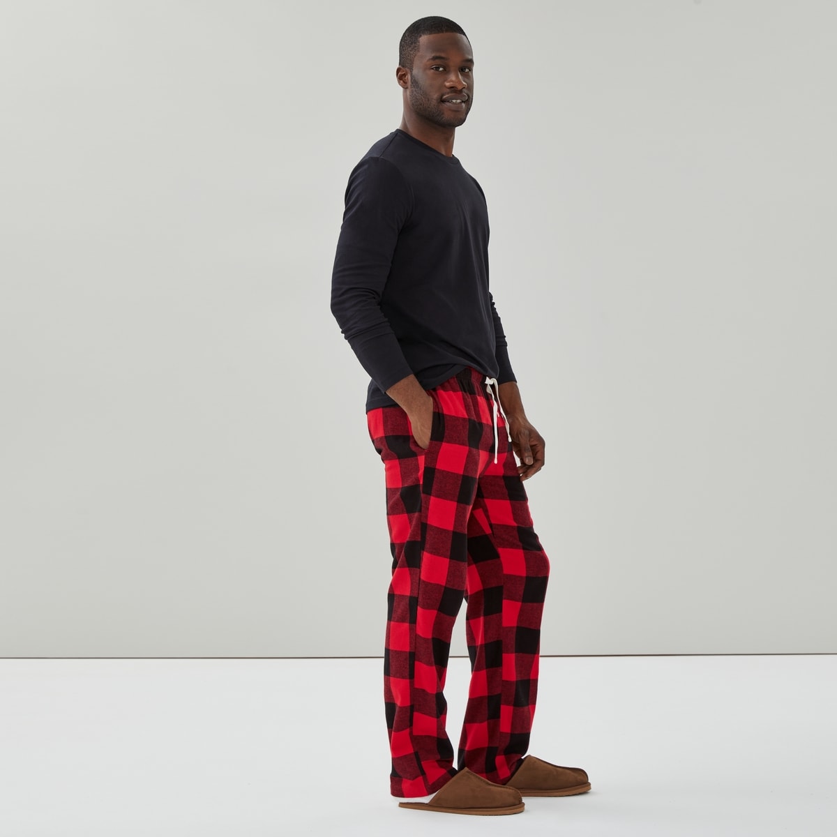 Pantalon de nuit en flanelle carreaux pour homme - Rouge