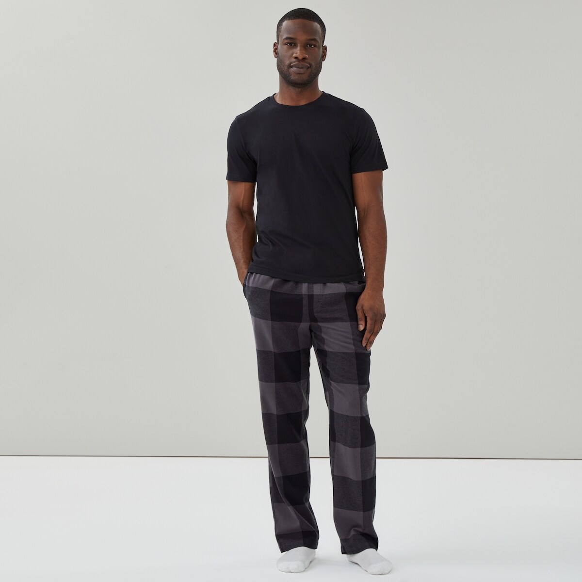 Men's Flannel Pant Sleep Set - Grey