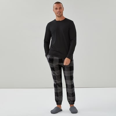 Ens. pyjama avec pantalon de jogging micromolleton - Gris