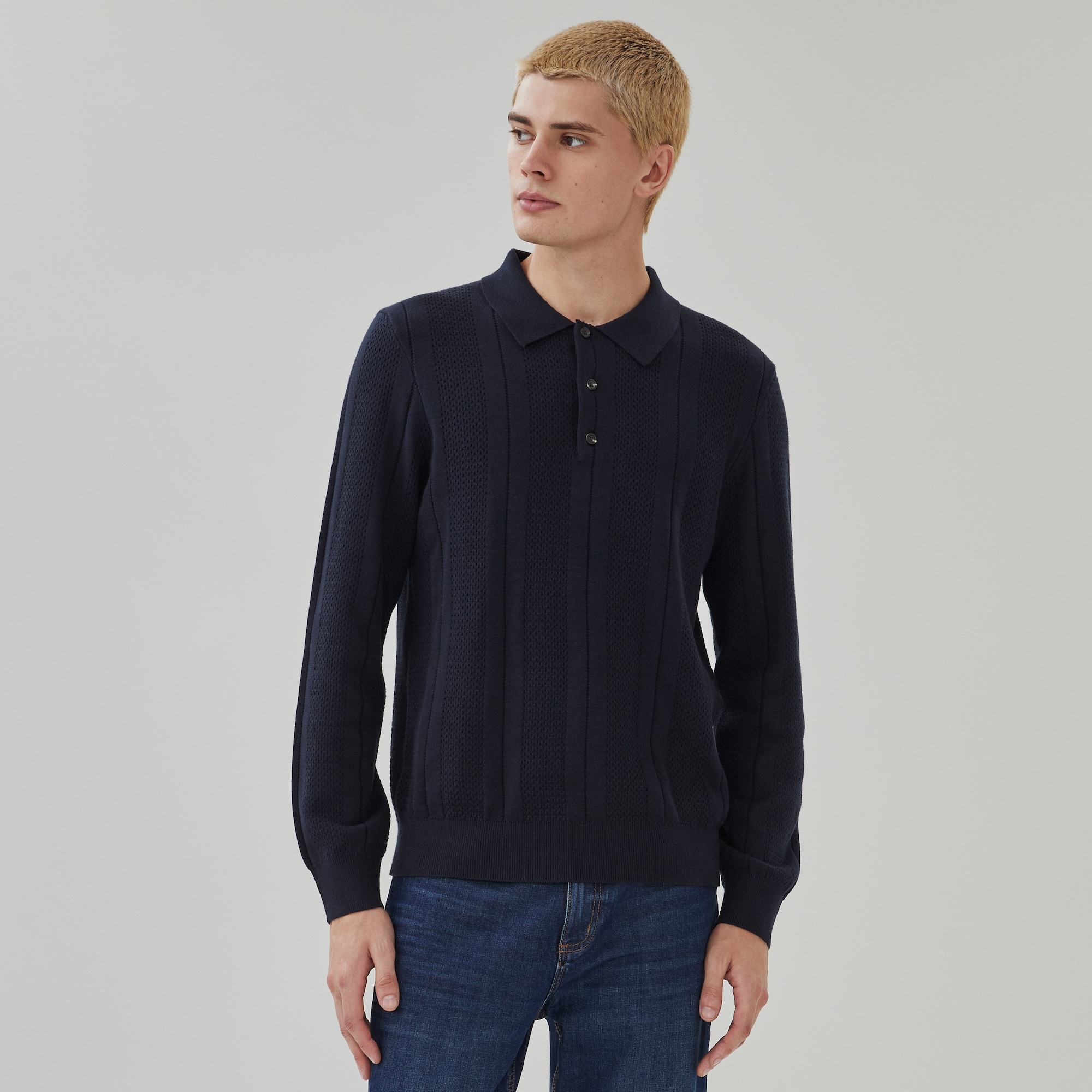 Men's Polo Sweater in JF Midnight Blue from Joe Fresh