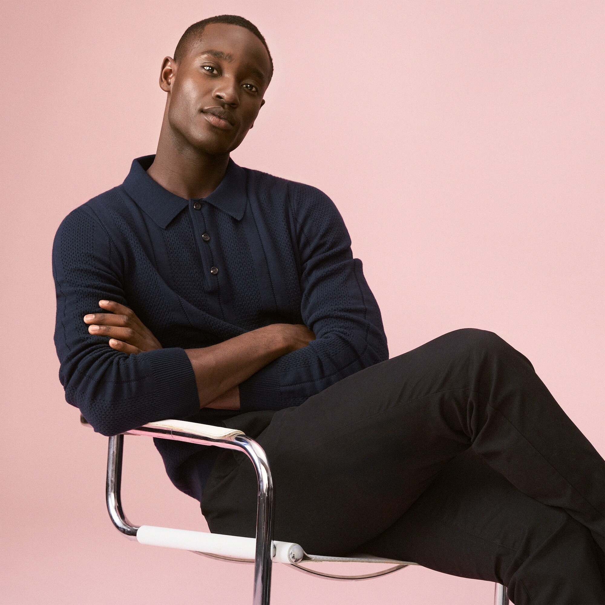 Men's Polo Sweater in JF Midnight Blue from Joe Fresh