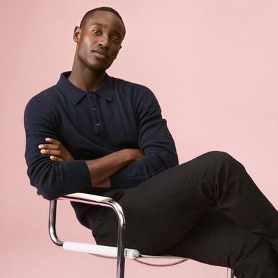 Chandail polo pour hommes - JF Bleu nuit