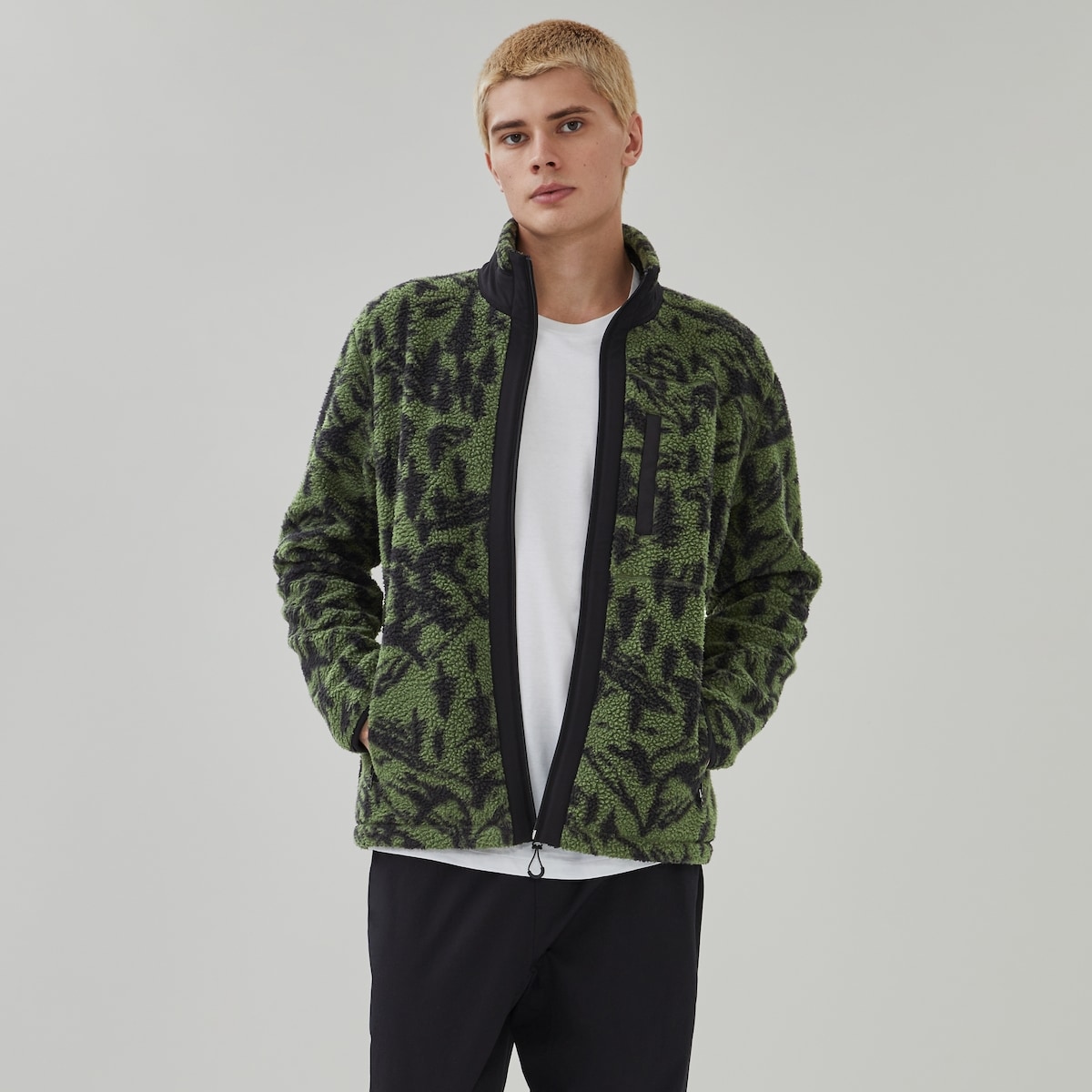 Men's Printed Fleece Zip-Up Jacket