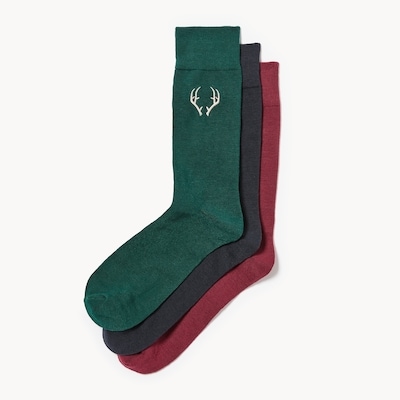 Men's 3-Pack Crew Socks - Dark Green