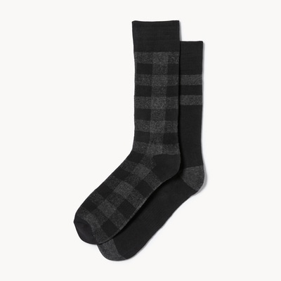 Ens. 2 paires chaussettes tube en ratine bouclée - Noir