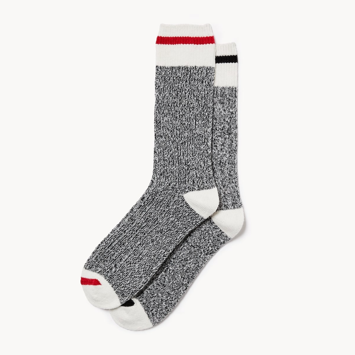 Men's 2-Pack Marled Wool Blend Crew Socks - Black