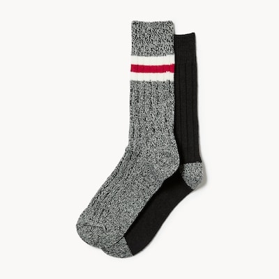 Ens. 2 paires de chaussettes tube épaisses, hommes - Anthracite