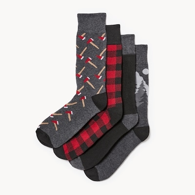 Men's 4-Pack Crew Socks - Red