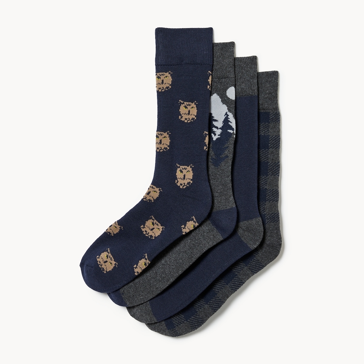 Ens. de 4paires de chaussettes tube pour hommes