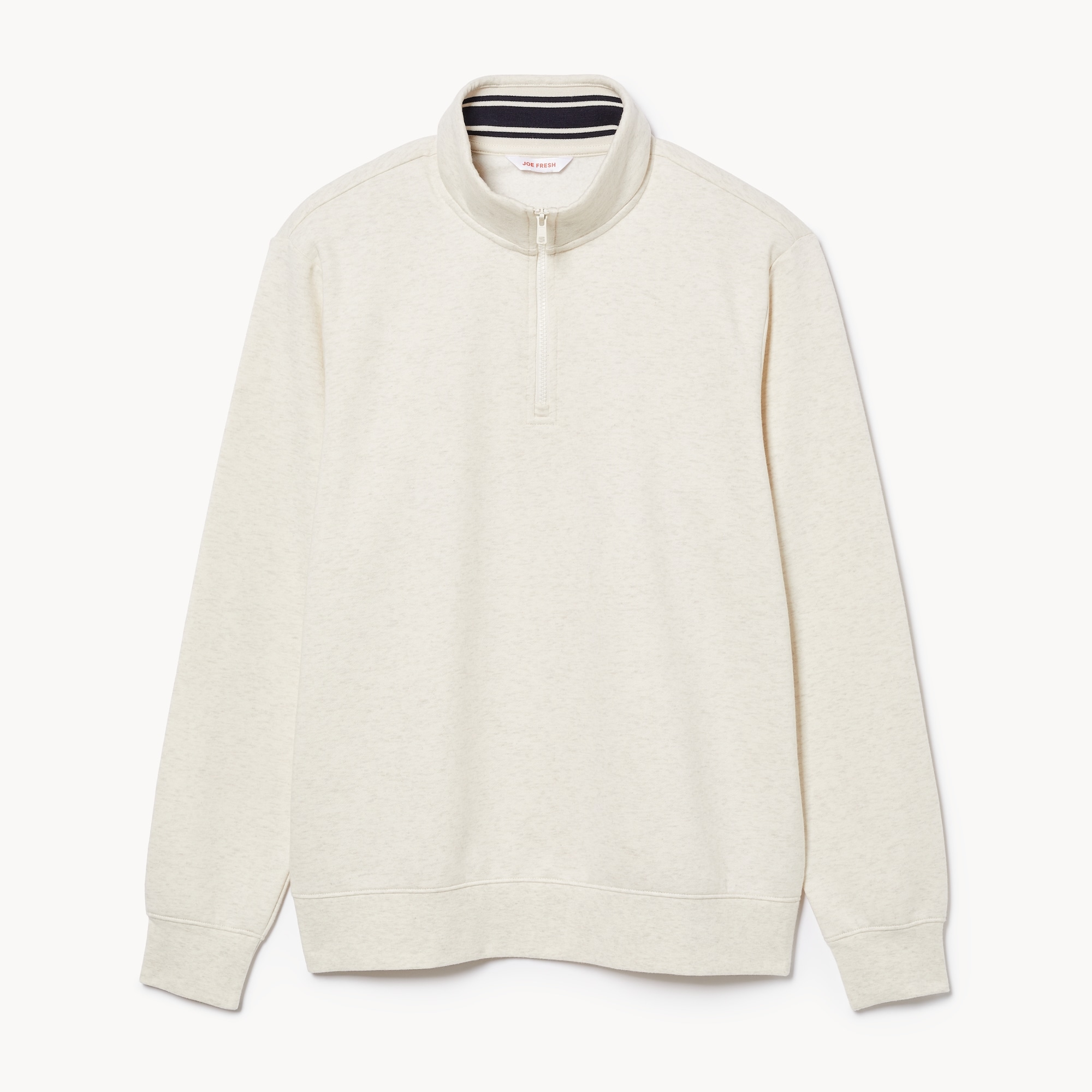 Men's Quarter-Zip Sweatshirt in Light Oat Mix from Joe Fresh