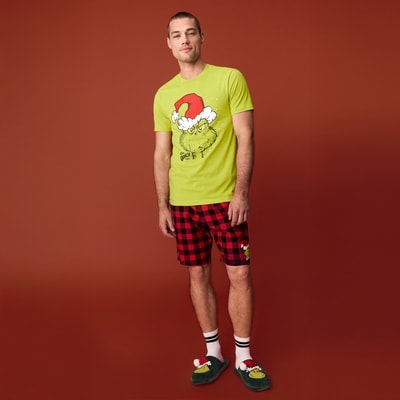 T-shirt festif Grincheux pour hommes - Vert