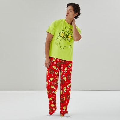 Men's Grinch Festive Sleep Set - Green