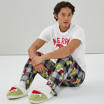 Men's Grinch Festive Sleep Set - Bright White