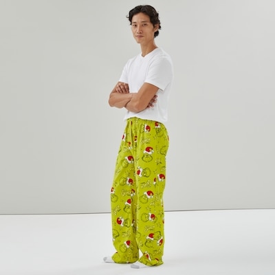 Pantalon de nuit festif Grincheux pour hommes - Vert